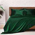 Queen Satin Bed Sheets 4 Piece Set Silky Soft Bedding with 15 Inch Deep Pocket