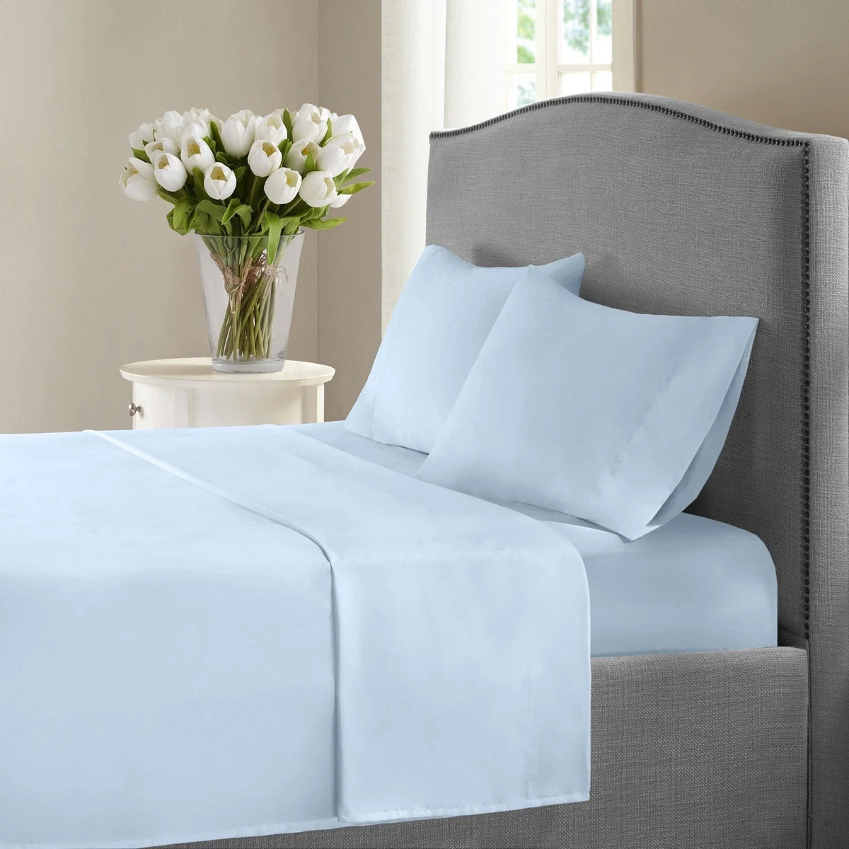 York Collection 1200 Thread Count Solid Deep Pocket 100% Cotton Sheet Set